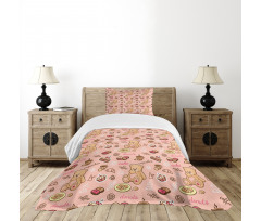 Cupcakes Cookies Donuts Bedspread Set