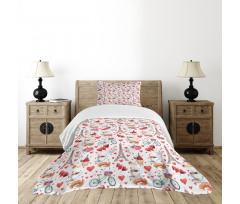 Paris Valentines Day Bedspread Set