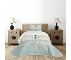 Vintage Marine Anchor Bedspread Set