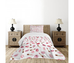 Lipstick Kiss Makeup Bedspread Set