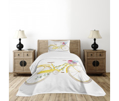 Bicycle with Flowers Bedspread Set