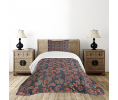 Oriental Floral Swirl Bedspread Set