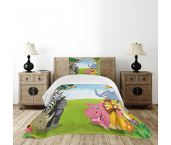 Kids Safari Animals Bedspread Set