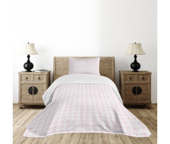 Contiguous Flowers Lines Bedspread Set