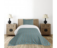 Nested Square Pattern Bedspread Set