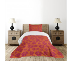 Bold Line Flowers Bedspread Set