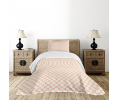 Modern Pink Squares Bedspread Set