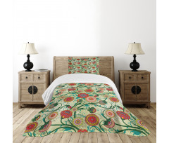 Vintage Colorful Ornate Bedspread Set