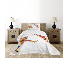 Colorful Footballers Bedspread Set