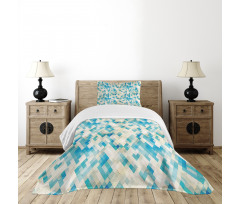 Hexagonal Abstract Grunge Bedspread Set