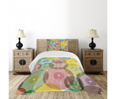 Rainbow Color Geometric Bedspread Set