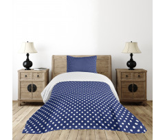 White Polka Dotted Tile Bedspread Set