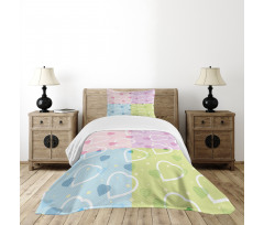 Hearts Dots Colorful Bedspread Set