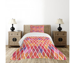 Diamond Shapes Mosaic Bedspread Set