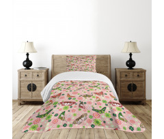 Butterflies Shamrocks Bedspread Set