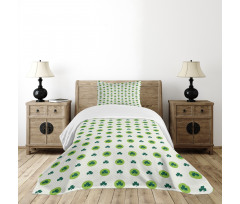 Clovers Green Dots Irish Bedspread Set
