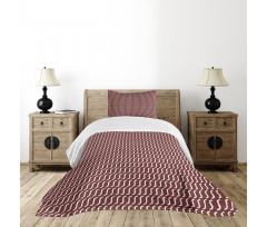 Cutrvy Wavy Lines Dark Tile Bedspread Set