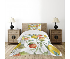 Orange Clementine Tree Bedspread Set