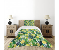 Exotic Plants Green Leaf Bedspread Set