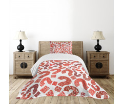 Question Marks Pattern Bedspread Set