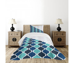 Wavy Stripes Spirals Bedspread Set