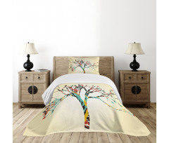 Abstract Colorful Tree Bedspread Set