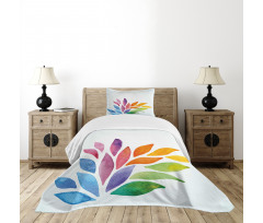 Rainbow Colored Flower Bedspread Set