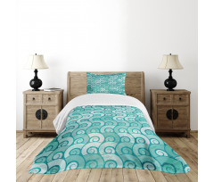 Swirled Spiral Sea Waves Bedspread Set