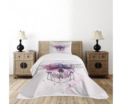 Skull Dragonfly Grunge Bedspread Set