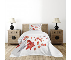 Autumn Flowers Petals Bedspread Set