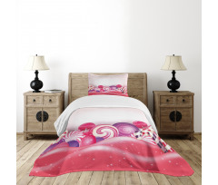 Rainbow Swirl Lollipop Bedspread Set