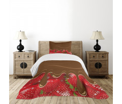 Strawberries Chocolate Bedspread Set