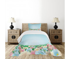 Meadow Daisies Pansies Bedspread Set