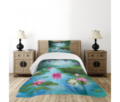 Fantasy Pond Water Lily Bedspread Set