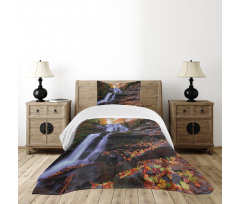 Mountain and Waterfall Bedspread Set