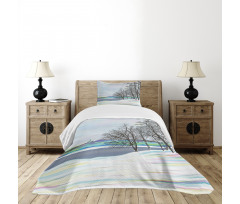 Rural Winter Forest Art Bedspread Set