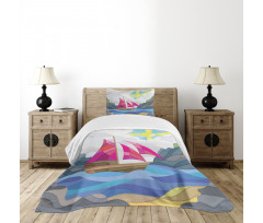 Sun Sail Boat Vitray Bedspread Set