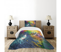 Exotic Surfer on Waves Bedspread Set