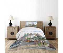 Las Vegas Street Sketchy Bedspread Set