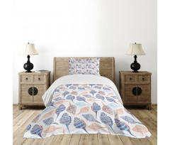 Abstract Marine Seashells Bedspread Set