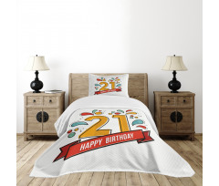Digital 21 Birthday Bedspread Set