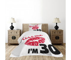 30th Birthday Kiss Bedspread Set