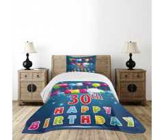 Balloons Curly Ribbon Bedspread Set