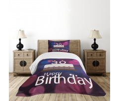 Birthday Cake Candles Bedspread Set