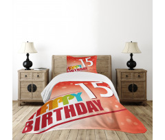 15th Birthday Concept Bedspread Set
