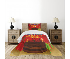 Birthday Boxes Flags Bedspread Set