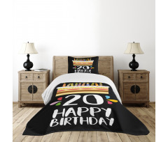 Party Cake Candles Bedspread Set