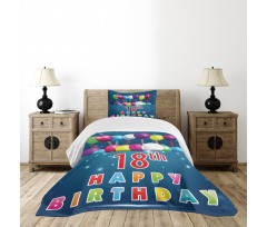 18 Birthday Balloons Bedspread Set