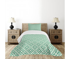 Shabby Abstract Squares Bedspread Set