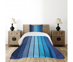 Plaques in Blue Borders Bedspread Set